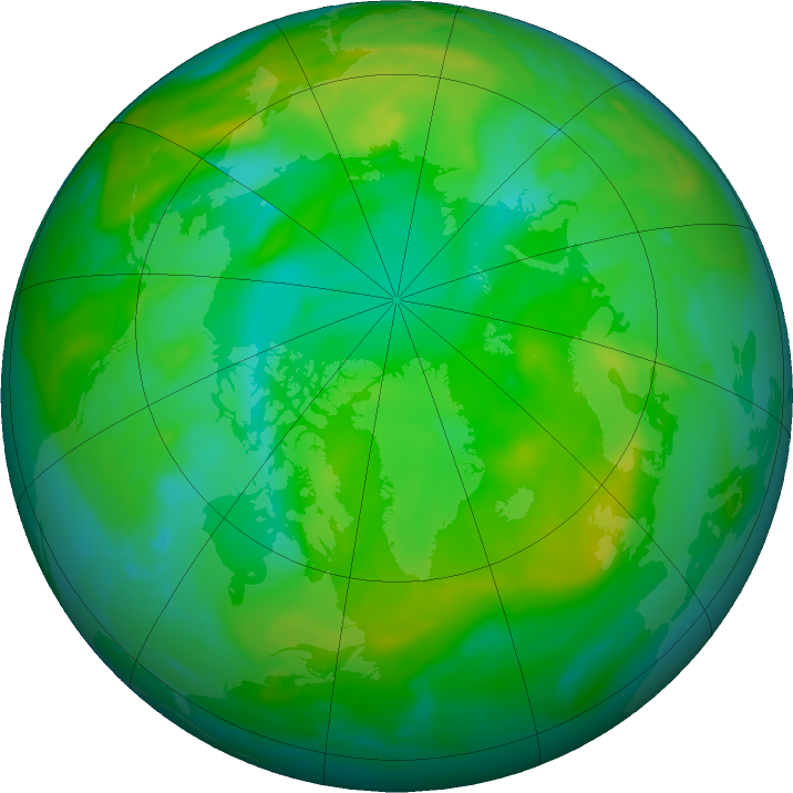 Arctic ozone map for 05 July 2020